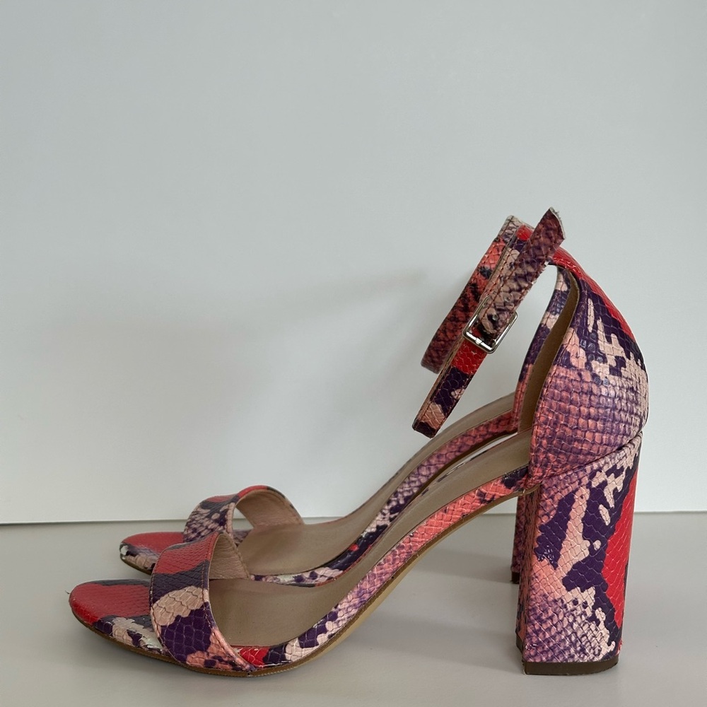 Madden Girl Red and Purple Ankle-Strap Heels - Picture 3 of 5